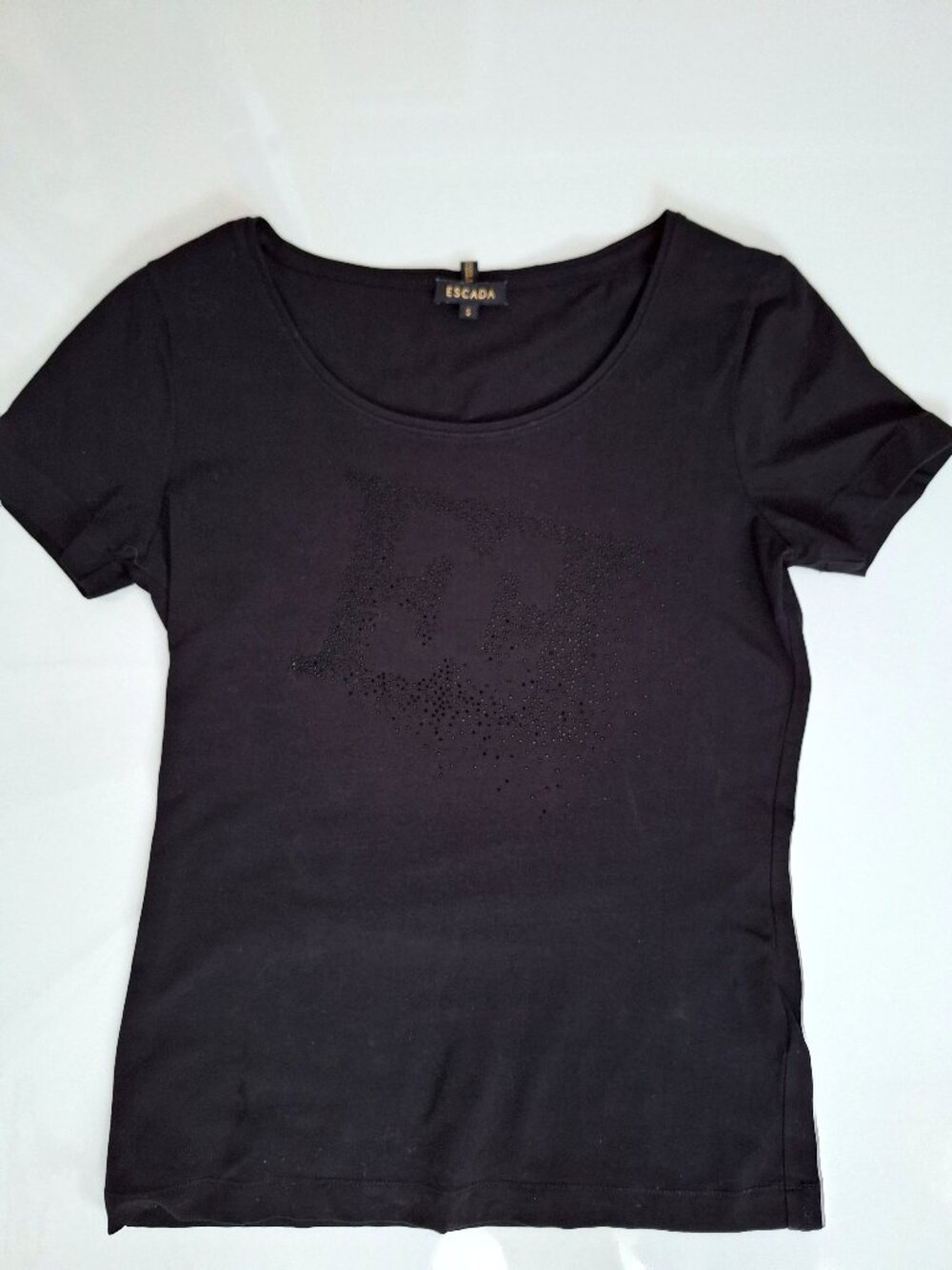 Escada Black Cotton Logo T-shirt